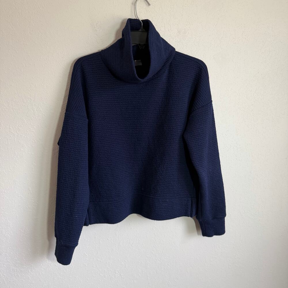 Calia Carrie Underwood Rich Blue Lunar Jacquard Funnel Neck Sweatshirt Womens M